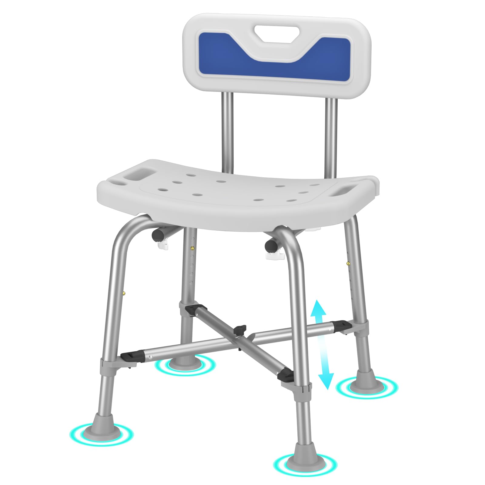 Photo 1 of Shower Chair for Seniros Elderly Handicap Disabled or Bariatric Adults with Arms and Back, Bench Seat for Inside Shower stall and Bathroom Bath Tub Seats Adjustable Stool Heavy Duty 500 lbs sit Chairs