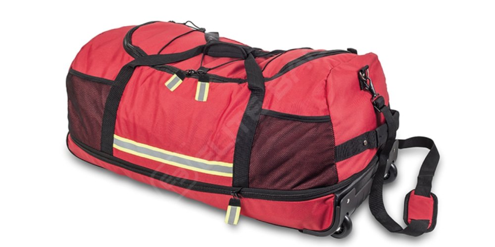 Elite Bags, Roll&Fight's, Roll-Up Firefight's Bag, Individual Protective Gear Rucksack, with Wheels, Red