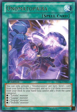 Yu-Gi-Oh! - Onomatopaira (LVAL-EN067) - Legacy of the Valiant - 1st Edition - Rare