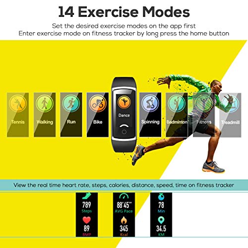 CHEREEKI Fitness Tracker, Heart Rate Monitor Activity Tracker with Blood Pressure Sleep Monitor 14 Sports Tracking, Color Screen IP68 Waterproof, Fitness Watch Step Calorie Counter - Thumbnail 4