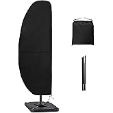 Easy-Going Patio Umbrella Cover Outdoor Offset Umbrella Cover Waterproof Cantilever Parasol Cover for 7.5ft to 11.5ft Banana Frame Umbrella, Black