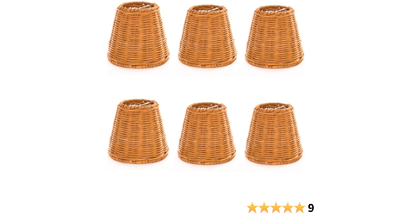 Upgradelights Set Of 6 Wicker Chandelier Lamp Shade 5 Inch Bell Clips Onto Bulb 3x5x4 5 Amazon Com