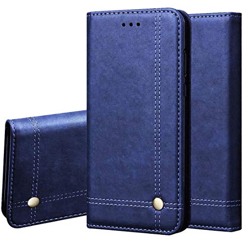 Pikkme Oneplus Nord Leather Flip Cover Wallet Case for Oneplus Nord (Blue)