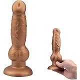 Realistic G-spot Dildo, 7.08 inch Liquid Silicone Penis Cock Dong with Flared Suction Cup, Adult Sex Toy for Men Women