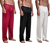 Lonxu Mens Silk Satin Pajamas Shorts Boxer Free p&p S~4XL