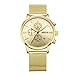 Baogela Mens Gold Tone Stainless Steel Chronograph Calender Alloy fashion Quartz Wrist Watch