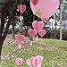 Mybbshower Gold Pink 3D Paper Heart Crown Garland Girl Princess Birthday Party Nursery Room Decor Balloon Tail Pack of 5