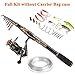 PLUSINNO Fishing Rod and Reel Combos Carbon Fiber Telescopic Fishing Rod with Reel Combo Sea Saltwater Freshwater Kit Fishing Rod Kit