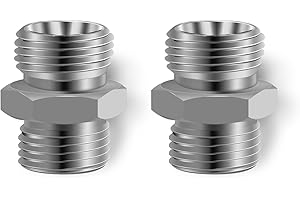 Joytrace 2pcs M16 to M16 Carbon Stee Fittings Adapters for Mini Excavator Adapting, Reducing Or Enlarging Connect Such Air Pipe, Fuel Pipe, Water Pipe, Etc Full Port Straight Pipe Fitting Connector