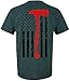 Patriot Apparel Thin Red Line T-Shirt Axe Design (X-Large, Dark Grey)