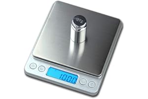 Digital Kitchen Scale,High Precision Stainless Steel Multifunction Food Scale Grams and Ounces Back-Lit LCD Display Small Poc