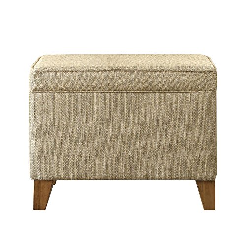 HomePop Upholstered Storage Ottoman with Hinged Lid, Tan Pricepulse
