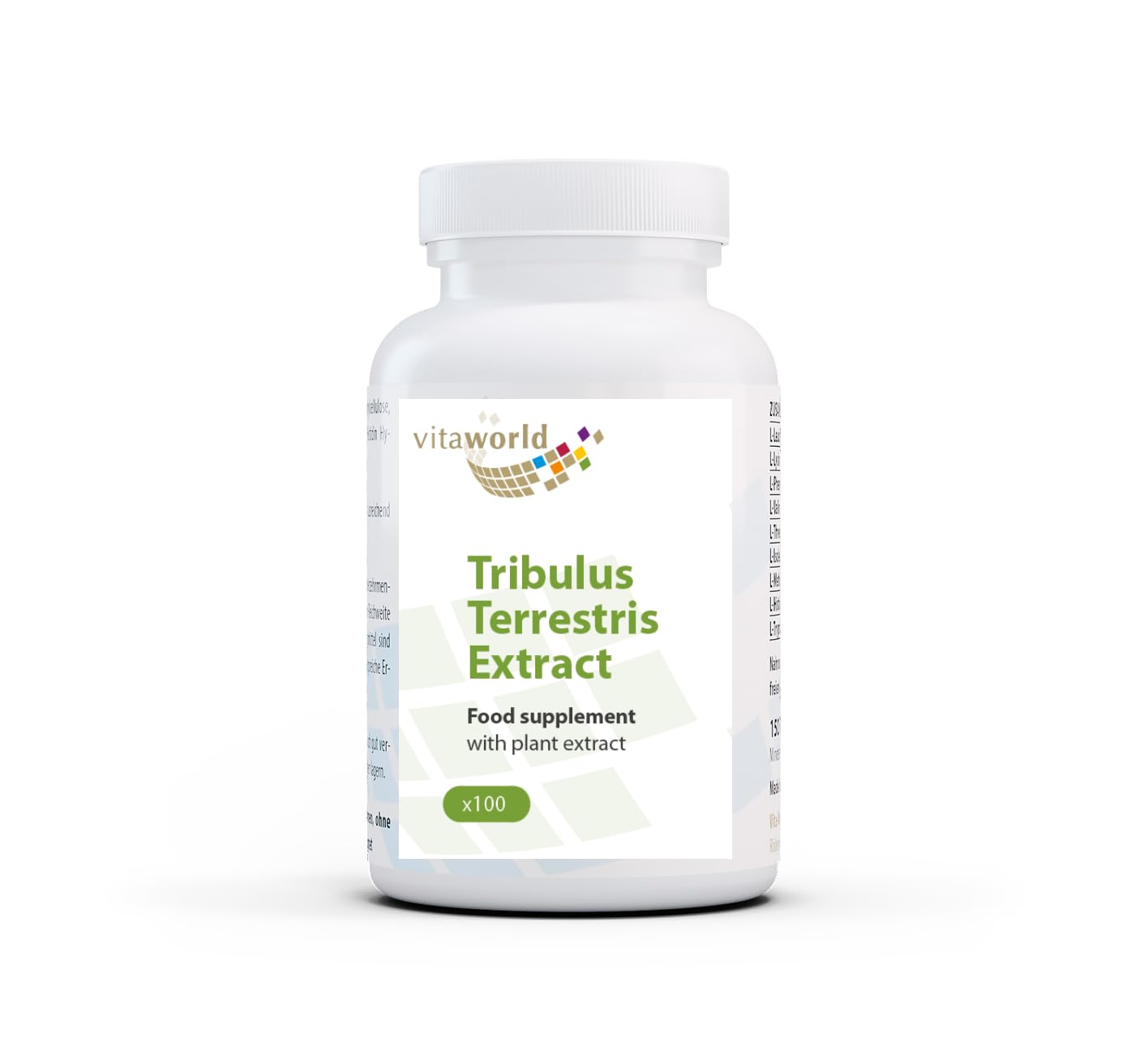 Vita World Tribulus Terrestris 500mg 100 Capsules 90% Saponins Vegan Made in Germany