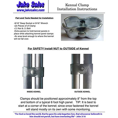 Chain Link Fence Panel Clamps Kennel Clamps (8 Set) for 13/8" Chain