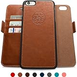 Dreem Fibonacci Wallet Case with Detachable Folio, Premium Vegan Leather, 2 Kickstands, Gift Box, for iPhone 6/6s - Brown (w/o RFID)