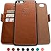 Dreem Fibonacci Wallet Case with Detachable Folio, Premium Vegan Leather, 2 Kickstands, Gift Box, for iPhone 6/6s - Brown (w/o RFID)