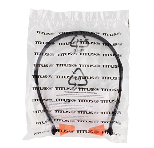 Titus U-Band - Over Ear Reuseable Banded Ear Plugs (25 Decibel, 10 Bands, 100 Replacement Plugs)