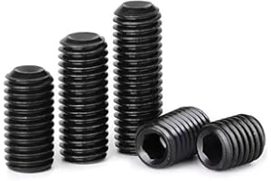 15Pcs M8-1.25x25mm Black Hex Socket Set Grub Screws,Headless Cup Point,Internal Hex Drive,Alloy Steel,Grade 12.9 Carbon Steel