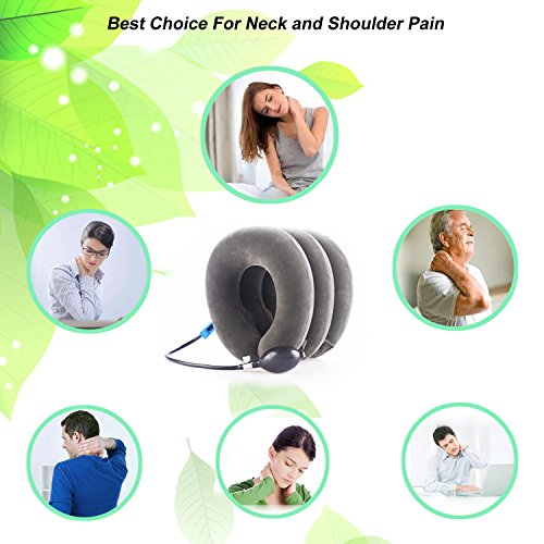 Verfanny Cervical Neck Traction Device Health Neck Brace- Cervical Neck Traction Pillow - Instant Pain Relief for Chronic Neck and Shoulder Pain - Effective Alternate Pain Relieving Remedy -Gray