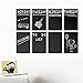 Atalanta Durable Weekly Wall Planner Vinyl Chalkboard Sheet Wall Decal Blackboard Set of 8 with 1 White Color Liquid Chalk Marker