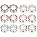 TOPBRIGHT 6 Pairs Rhinestone Crystal Screw Surgical Steel Tunnels Ear Expander Plugs Piercing Gauges