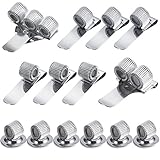 TecUnite 14 Pieces Stainless Steel Pen Holder Clip Adhesive Clips with Adjustable Spring Loop for Most Pens