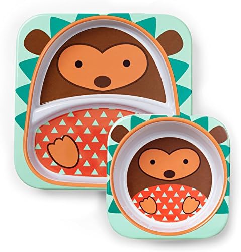Skip Hop Baby Plate and Bowl Set, Melamine, Hedgehog