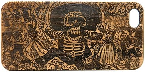 Day of the Dead iPhone SE or iPhone 5 or iPhone 5S Case. EcoFriendly Bamboo Wood Cover. Mexican Calavera Oaxaqueña Catrina. Dia De Los Muertos. Sugar Skull Mexico