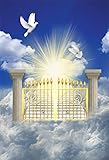 OFILA Heaven Gate Backdrop 5x7ft Doves Holy Spirit Peace Freedom Jesus Christian Religious Belief Church Event Background Vacation Bibble School Class Decoration Pray Lord God of Father Shoots Props