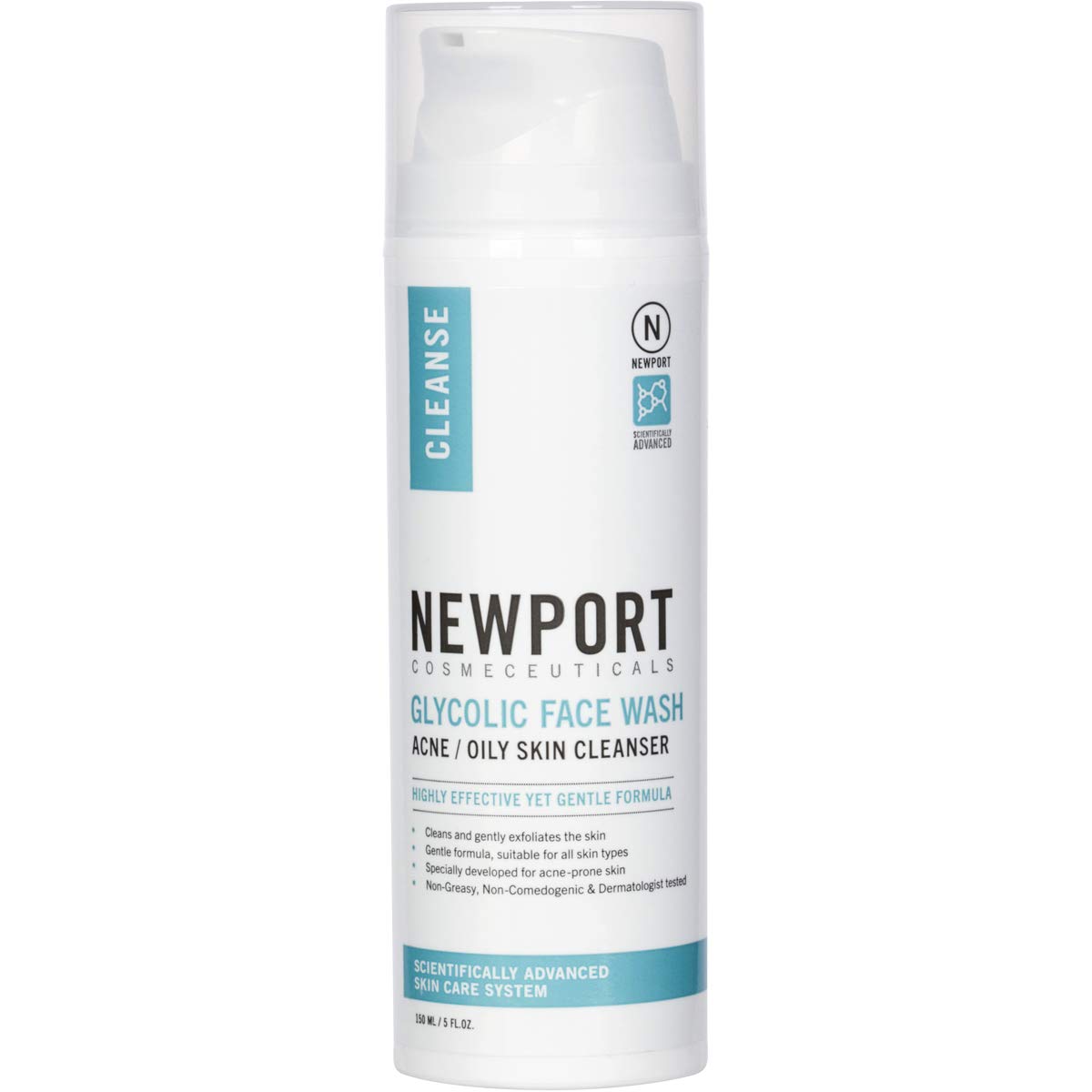 13% Glycolic Acid Exfoliating Facial Cleanser - Anti-Wrinkle Anti-Aging Anti-Acne Deep Clean Face Wash, Fades Age Spots & Evens Tone