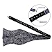Alizeal Paisley Suspenders and Self Tied Bow Tie for Men with Pocket Square Set, Navy