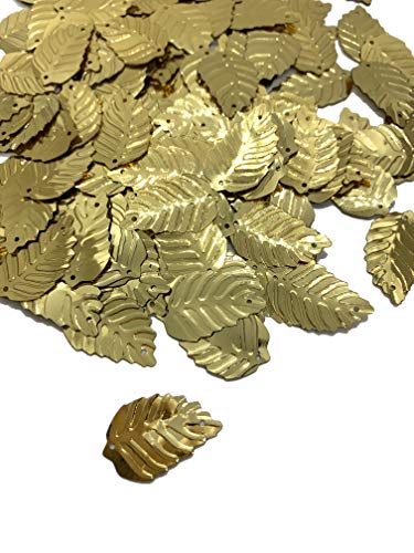 Leaf Sequins Gold Color 50 gr (Aprox 875 pcs) Golden Leaf