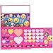 Townley Girl Emoji Sparkly, Shiney Cosmetic Set for Girls, Eye Shadow, Blush, Lip Gloss, applicators and Mirror