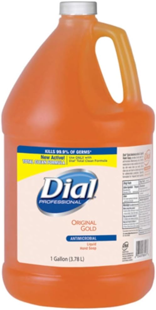 Dial Professional 88047CT Liquid Soap Refill, Antibacterial, 1 Gallon, 4/CT Orig Gold