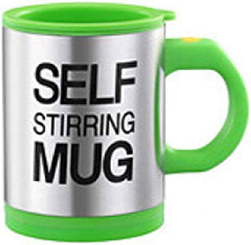 Toynine Automatic Stainless Coffee Mixing Cup Blender Self Stirring Mug Best Gift (Green)