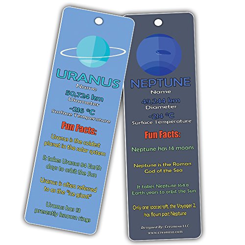 image for Creanoso Outer Space Planets Universe Fun Facts Bookmark Cards (60-Pac