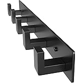 PMMASTO Coat Rack Wall Mount, Coat Hooks Wall Hooks for Hanging, Stainless Steel Coat Hanger Towel Hooks for Bathrooms, Hat Rack (Black 5 Hooks, 1 Pack)