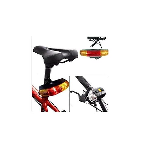 FASTPED 3 in 1 Cycling Bicycle Bike Turn Signal Indicator Brake Tail 7 LED Light Electric Horn (Black)