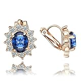 Yoursfs Vintage Wedding Clip On Earrings for Bridal 18k Rose GP Party Jewelry for Lady Crystal Stone Earrings