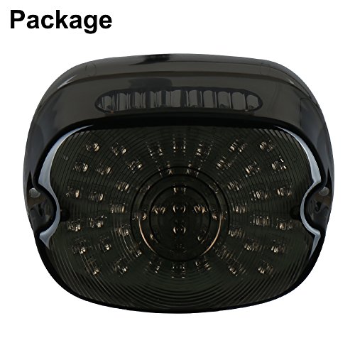 OVOTOR Smoked Harley LED Tail Light Lay Down Tail Lamp with Braking Turn Signal for Sportster DynaFXDL Electra Glides Road King