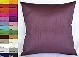 Creative Faux Silk Solid Euro Sham / Pillow Cover 26 by 26 - Eggplant