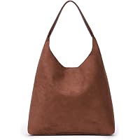 TRANSEE Women's Suede Hobo Tote Bag - Slouchy Shoulder Bag For Work & Daily Use, 14.17x12.2x5.12"