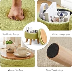 Wimarsbon Storage Ottoman, Modern Round Footrest