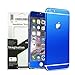 Toeoe 6/6s (4.7'') High-Strength and Super-Thin Tough Metallic Film Sticker Full Body Protector Skin + Ultra Clear Front Screen Protector for iPhone 6/6s Blue