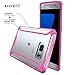 Galaxy S7 Edge Case, POETIC [Affinity Series] [Premium Thin][Corner Protection]No Bulk/Protection where its needed/Dual Material Protective Bumper Case for Samsung Galaxy S7 Edge Pink/Clear