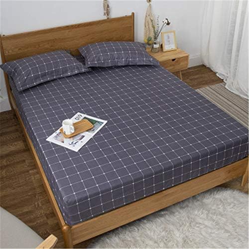 WFDDSD Single Piece Sheets Protective Cover Non-Slip Mattress Cover Bed Cover Cotton waterproof one-piece Simmons case cover bed cover mattress cover G-09 150x200(CM)