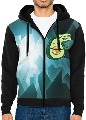 Nauty Imp Men Eat More Salsa Avocado Fruit Design Sports colorful Humor Pocket Long Sleeve T-Shirt With Hat