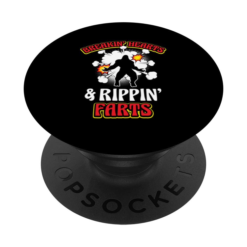Breakin' Hearts & Rippin' Farts for a Sasquatch Fan Bigfoot PopSockets Swappable PopGrip