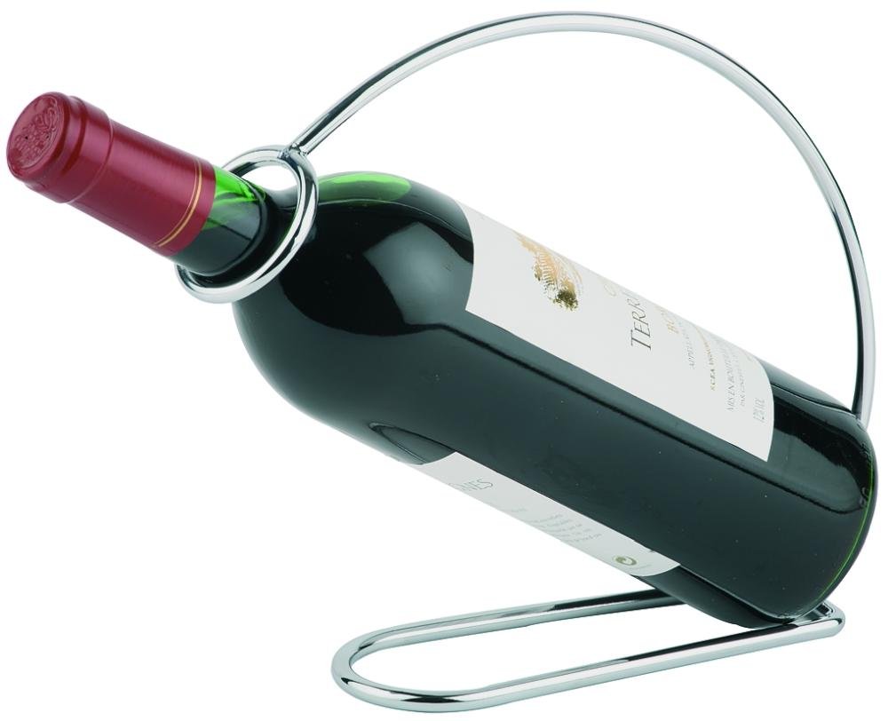 winebottle stand metal chrome plated, ca. 22 x 6 cm, height 20,5 cm