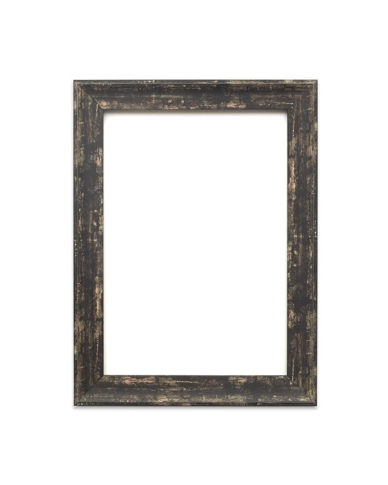 Paintings Frames Industrial Vintage looking Shabby Chic/Camouflage Picture/Photo/Poster frame - Moulding measures 32mm wide and 18mm deep - Spoon Black Distressed 16" x 12" Size